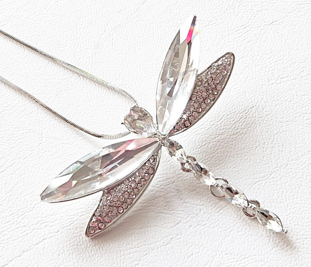 Crystal Dragonfly Necklace Razzle Dazzle Hypoallergenic British